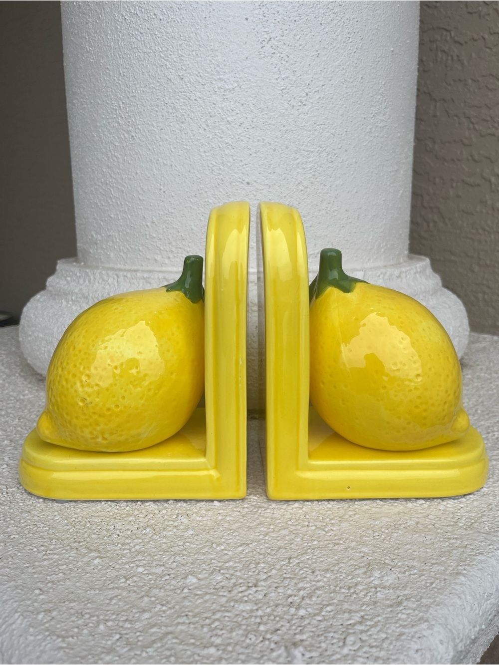 Ceramic Yellow Lemon Bookends